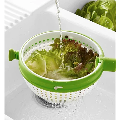 Strecuratoare multifunctionala rotativa cu maner verde Strecuratoare multifunctionala rotativa cu maner verde