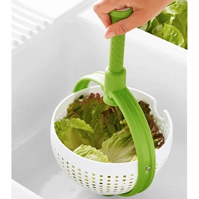Strecuratoare multifunctionala rotativa cu maner verde Strecuratoare multifunctionala rotativa cu maner verde