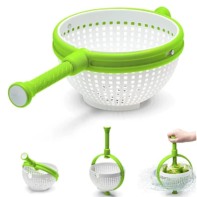 Strecuratoare multifunctionala rotativa cu maner verde Strecuratoare multifunctionala rotativa cu maner verde