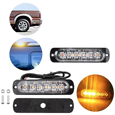 Set 2 x Lumini de Avertizare 6 LED pentru platforma ATV Tractor Jeep Off Road Set 2 x Lumini de Avertizare 6 LED pentru platforma ATV Tractor Jeep Off Road