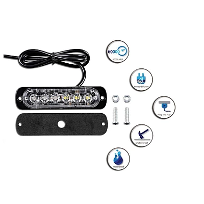 Stroboscop 6 LED lumini de avertizare pentru platforma, ATV, Tractor, Jeep, Off Road Stroboscop 6 LED lumini de avertizare pentru platforma ATV Tractor Jeep Off Road