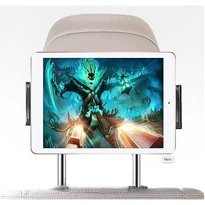 Suport Auto Tetieră cu brat ajustabil 360 Universal pentru Smartphone/Tabletă - 12-19cm Suport Auto Tetieră cu brat ajustabil 360 Universal pentru Smartphone/Tabletă - 12-19cm
