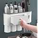 Suport Dispenser pasta de dinti cu 3 pahare magnetice 4 periute Suport Dispenser pasta de dinti cu 3 pahare magnetice 4 periute