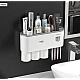 Suport Dispenser pasta de dinti cu 3 pahare magnetice 4 periute Suport Dispenser pasta de dinti cu 3 pahare magnetice 4 periute