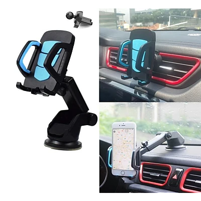 UB Suport auto universal Reglabil Pentru bord/parbriz Negru/Albastru PR