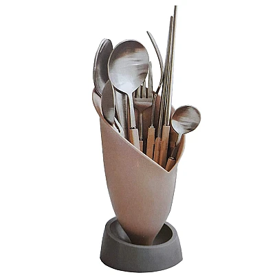Suport decorativ pentru ustensile stil ghivechi cu scurgere Suport decorativ pentru ustensile stil ghivechi cu scurgere