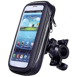 Suport husa telefon mobil LX 01 pentru bicicleta si motocicleta rezistent apa si socuri  touchscreen rotativ negru