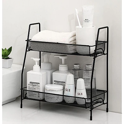 Suport organizator din metal cu 2 etajere AMIGOLD Suport organizator din metal cu 2 etajere AMIGOLD