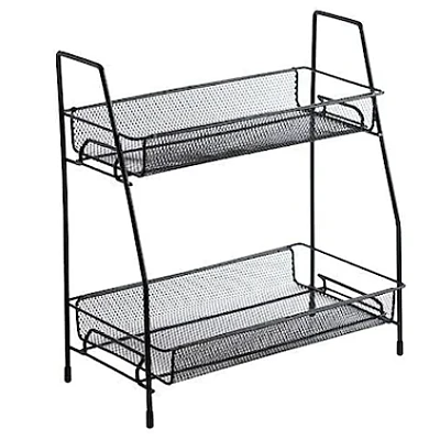 Suport organizator din metal cu 2 etajere AMIGOLD Suport organizator din metal cu 2 etajere AMIGOLD
