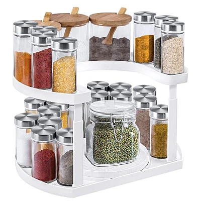 Suport rotativ cu 2 nivele pentru recipiente Spice Spinner Suport rotativ cu 2 nivele pentru recipiente Spice Spinner