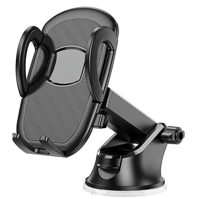 Suport telefon auto cu ventuza pentru bord negru Suport telefon auto cu ventuza pentru bord negru