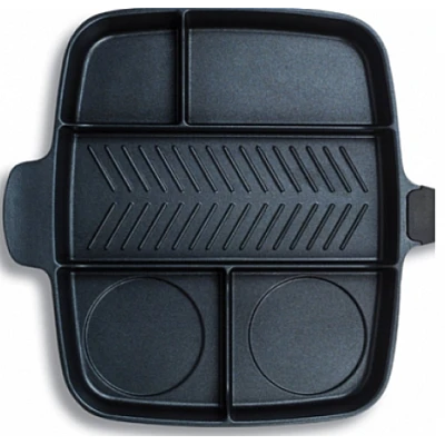 Tigaie grill multifunctionala cu 5 compartimente pentru gatit MANER LEMN
