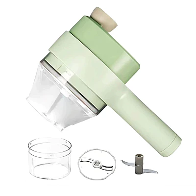 Tocator 4 in 1 Electric pentru Alimente Ideal pentru Taiere Carne Legume Fructe Portabil Verde Tocator 4 in 1 Electric pentru Alimente Ideal pentru Taiere Carne Legume Fructe Portabil Verde