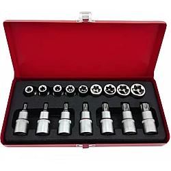 Trusa 16 piese 1/2 chei tubulare torx si capete biti torx 