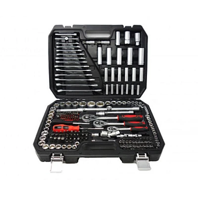 Trusa 216 piese chei tubulare chei fixe cu clichet si adaptor AN Trusa 216 piese chei tubulare chei fixe cu clichet si adaptor AN