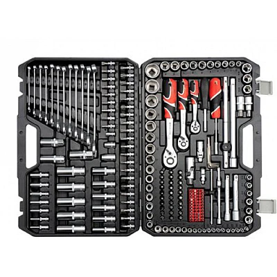 Trusa 216 piese chei tubulare chei fixe cu clichet si adaptor AN Trusa 216 piese chei tubulare chei fixe cu clichet si adaptor AN