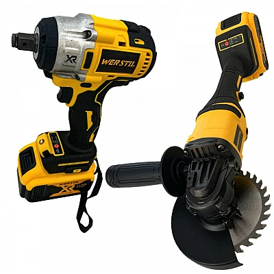 Trusa de Scule Werstil Pistol de Impact 320 Nm si Polizor Unghiular 2 Acumulatori 36 V 5 AH Trusa de Scule Werstil Pistol de Impact 320 Nm si Polizor Unghiular 2 Acumulatori 36 V 5 AH