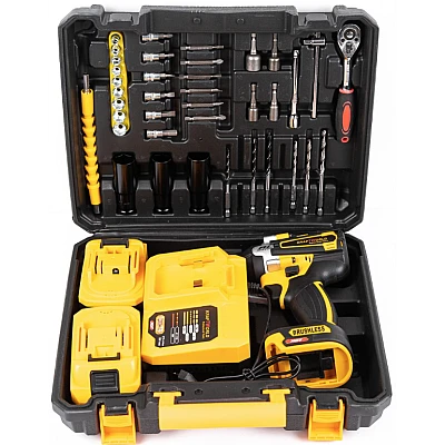 Trusa autofiletanta de impact 2 acumulatori 36V 8Ah 38 accesorii GALBENA Trusa autofiletanta de impact 2 acumulatori 36V 8Ah 38 accesorii GALBENA