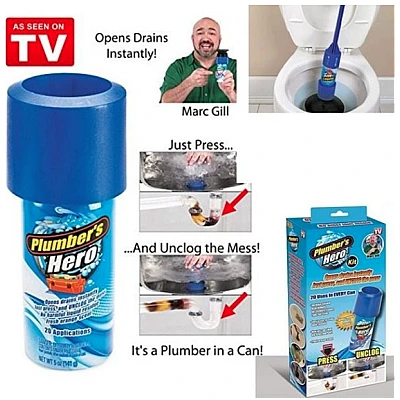 Tub cu presiune pentru desfundat scurgerile Plumber's Hero Tub cu presiune pentru desfundat scurgerile Plumber's Hero