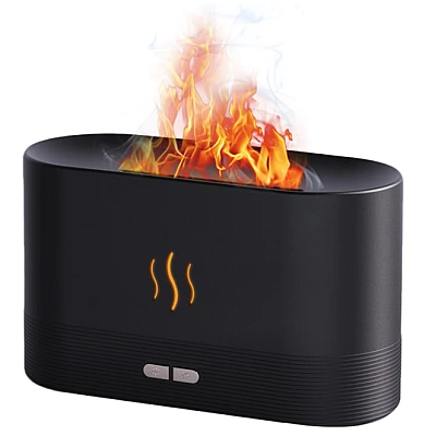 Umidificator Ultrasonic Cu Efect Flacara Silentios Negru Umidificator Ultrasonic Cu Efect Flacara Silentios Negru