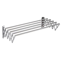 Uscator rufe din aluminiu retractabil cu prindere in perete si 5 bare