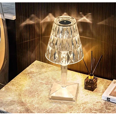 Veioza stil cristal led ALB CALD incarcare USB Veioza stil cristal led ALB CALD incarcare USB