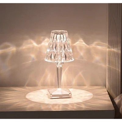 Veioza stil cristal led ALB CALD incarcare USB Veioza stil cristal led ALB CALD incarcare USB