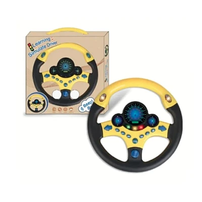 Volan interactiv cu lumini si sunete Learning Simulate Driver galben Volan interactiv cu lumini si sunete Learning Simulate Driver galben