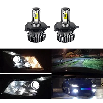 Set 2 becuri auto COB H4, 100W, lumina alb-rece, 12000 lumeni Set 2 becuri auto COB H4, 100W, lumina alb-rece, 12000 lumeni