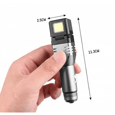 Incarcator auto 3 in 1, USB, magnet, lanterna COB