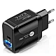 Incarcator de PRIZA PD 18W cu 2 porturi QC3.0 Incarcator de PRIZA PD 18W cu 2 porturi QC3.0