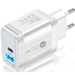 Incarcator de PRIZA PD 18W  cu 2 porturi QC3.0