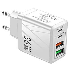 Incarcator pentru telefon USB 36W 2PD QC3.0 