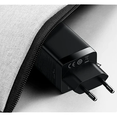 Incarcator retea rapid PD 65W 2xUSB-C + USB NEGRU Incarcator retea rapid PD 65W 2xUSB-C + USB NEGRU