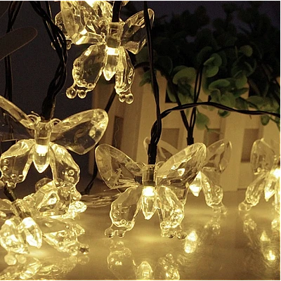 Instalatie 1500-11 Solara 50 LED - FLUTURI Crystal, ALB CALD 5m Instalatie 1500-11 Solara 50 LED - FLUTURI Crystal, ALB CALD 5m