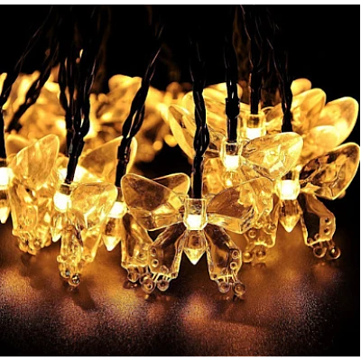 Instalatie 1500-11 Solara 50 LED - FLUTURI Crystal, ALB CALD 5m Instalatie 1500-11 Solara 50 LED - FLUTURI Crystal, ALB CALD 5m