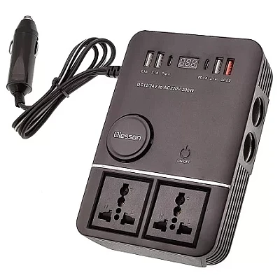 Invertor auto Olesson 1661 la 220V putere 200W Invertor auto Olesson 1661 la 220V putere 200W
