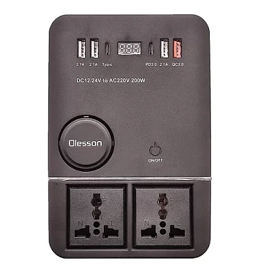 Invertor auto Olesson 1661 la 220V putere 200W Invertor auto Olesson 1661 la 220V putere 200W