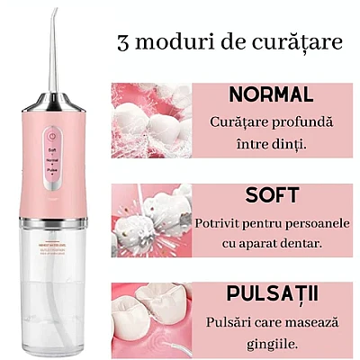 Irigator Bucal Portabil PPS Pulse ROZ 1 CAPAT BS Irigator Bucal Portabil PPS Pulse ROZ 1 CAPAT BS