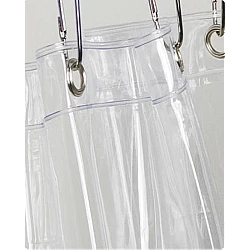 Perdea dus/cada  TRANSPARENTA cu 12 gauri din otel inoxidabil 183 cm x 183 cm 