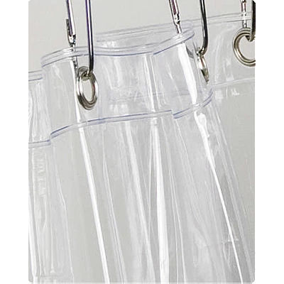 Perdea dus/cada TRANSPARENTA cu 12 gauri din otel inoxidabil 183 cm x 183 cm Perdea dus/cada TRANSPARENTA cu 12 gauri din otel inoxidabil 183 cm x 183 cm