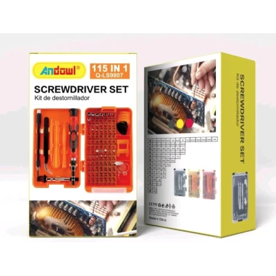 Set Trusa Surubelnite de Precizie 115 in 1 din Otel pentru Telefoane Prize Console Electrocasnice Q LS9807 Set Trusa Surubelnite de Precizie 115 in 1 din Otel pentru Telefoane Prize Console Electrocasnice Q LS9807