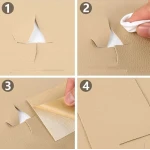 Sul autoadeziv din piele ecologica (imitatie piele) 0.75 x 2.5m ALB Cream