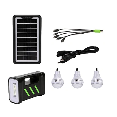 Kit solar GD-13 cu lampa multifunctionala panou solar si 3 Becuri