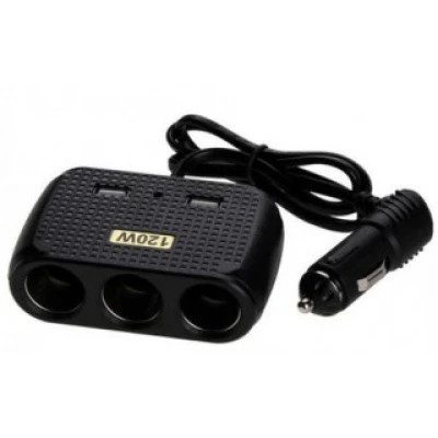 Priza auto12V/24V In-Car 1512 cu 5 intrari 120W negru