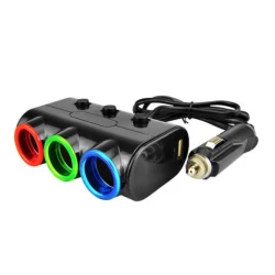 Priza auto 12V/24V Olesson 1523  cu 5 intrari 120W negru