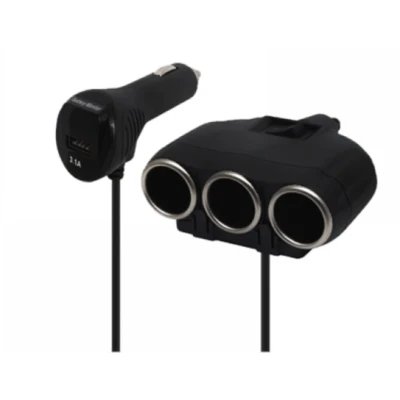 Priza auto 12V/24V Olesson 1634 cu 4 intrari 120W negru