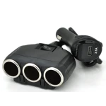 Priza auto 12V/24V Olesson 1634 cu 4 intrari 120W negru