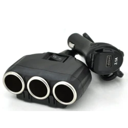 Priza auto 12V/24V Olesson 1634 cu 4 intrari 120W negru
