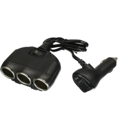 Priza auto 12V/24V Olesson 1634 cu 4 intrari 120W negru